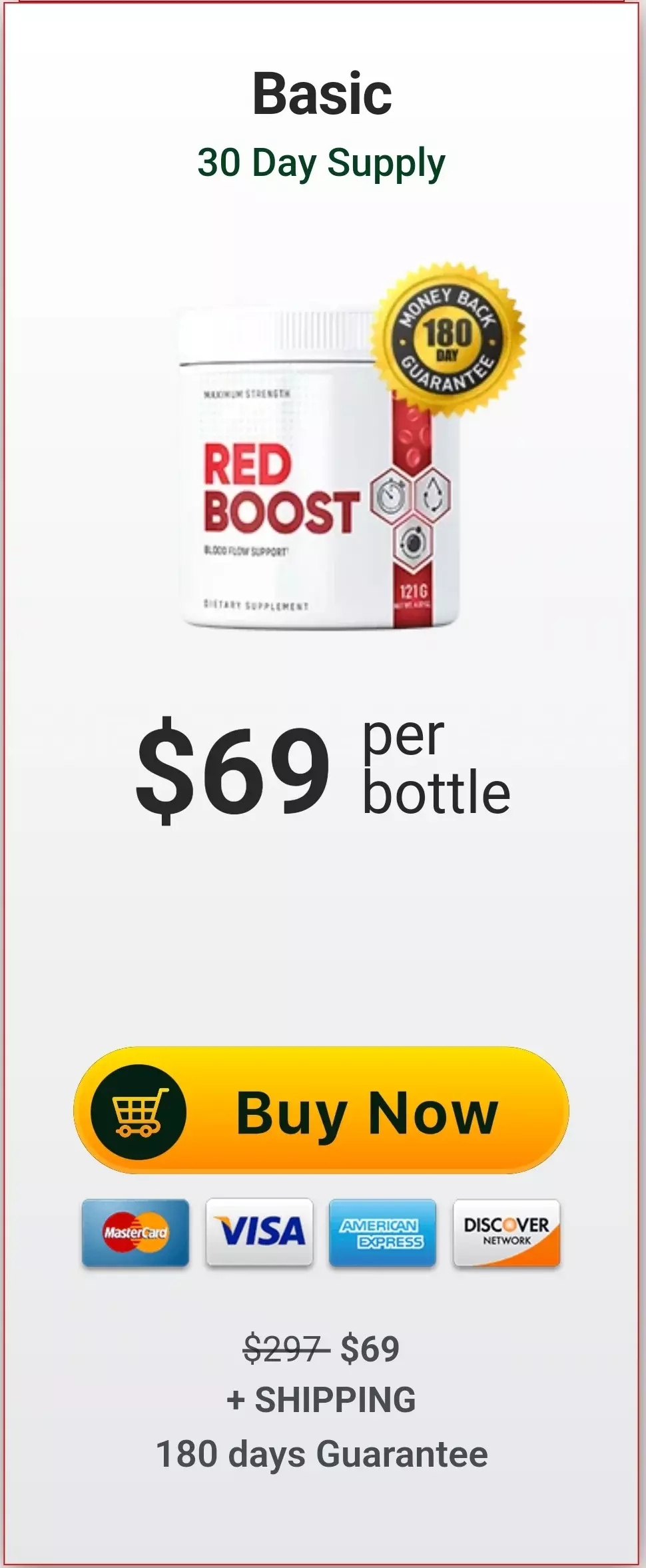 Red Boost™ 1 bottle pricing